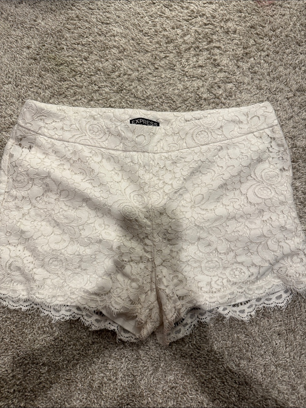 Express White Lace Lounge Shorts